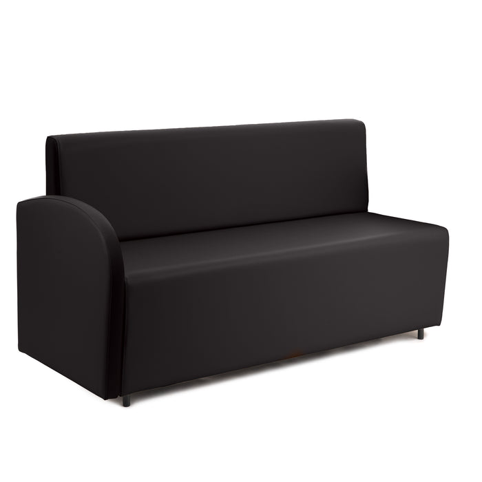 Divanetto Onda 3 posti con Bracciolo dx per Locali in ecopelle Ignifugo Mamba Dim 158x62xH88