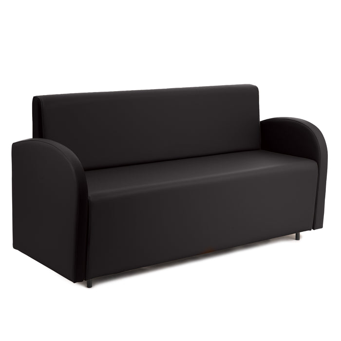Divanetto Onda 3 posti con Braccioli per Locali in ecopelle Ignifugo Mamba Dim 166x62xH88