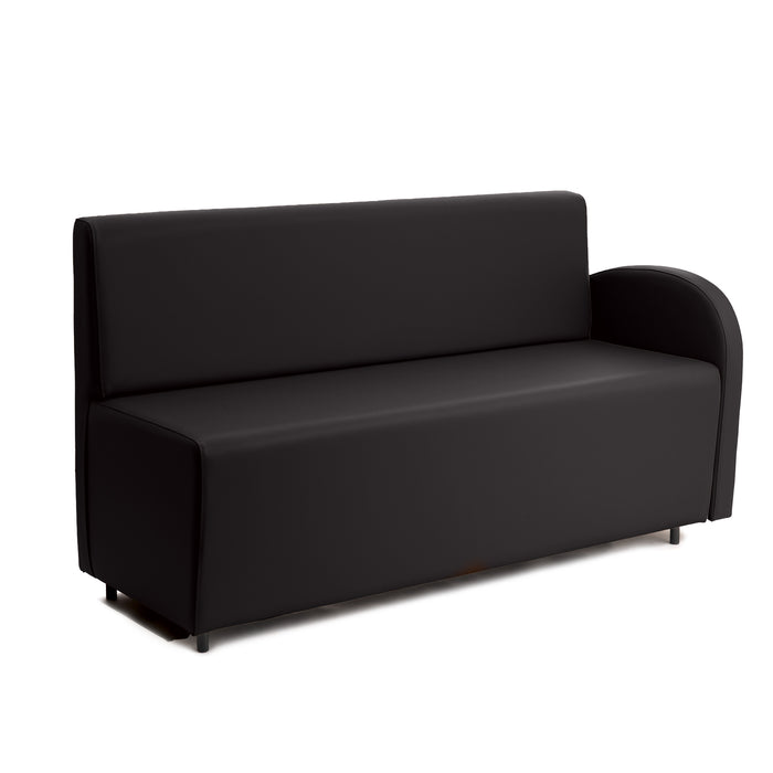 Divanetto Onda 3 posti con Bracciolo sx per Locali in ecopelle Ignifugo Mamba Dim 158x62xH88