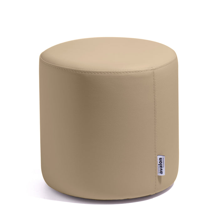 Avalon Rigid Cylinder Pouf Table in Mamba Trendy Faux Leather, Class 1-IM, Fire Retardant, for Indoor and Outdoor Use. Dimensions: Ø45 cm X H40 cm