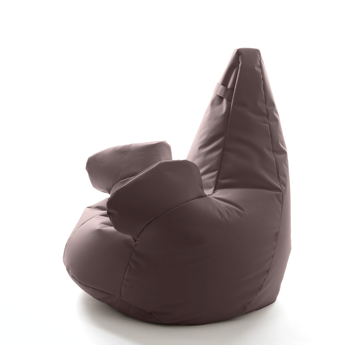 Pouf poltrona sacco con braccioli Ploof, Avalon in tessuto poliestere Jive per interno Imbottito. Dim: Ø85 x H90 cm
