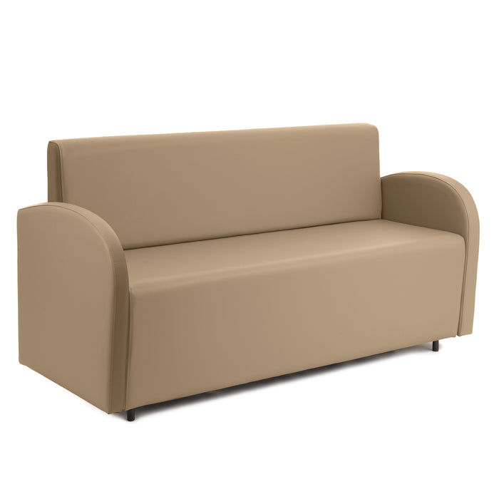 Divanetto Onda 3 posti con Braccioli per Locali in ecopelle Ignifugo Mamba Dim 166x62xH88