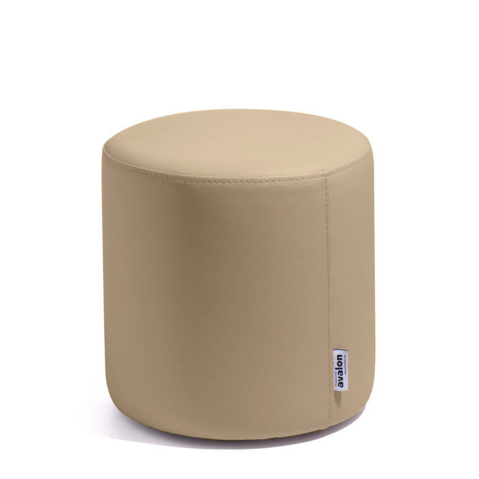 Avalon Rigid Cylinder Pouf Table in Mamba Trendy Faux Leather, Class 1-IM, Fire Retardant, for Indoor and Outdoor Use. Dimensions: Ø35 cm X H32 cm