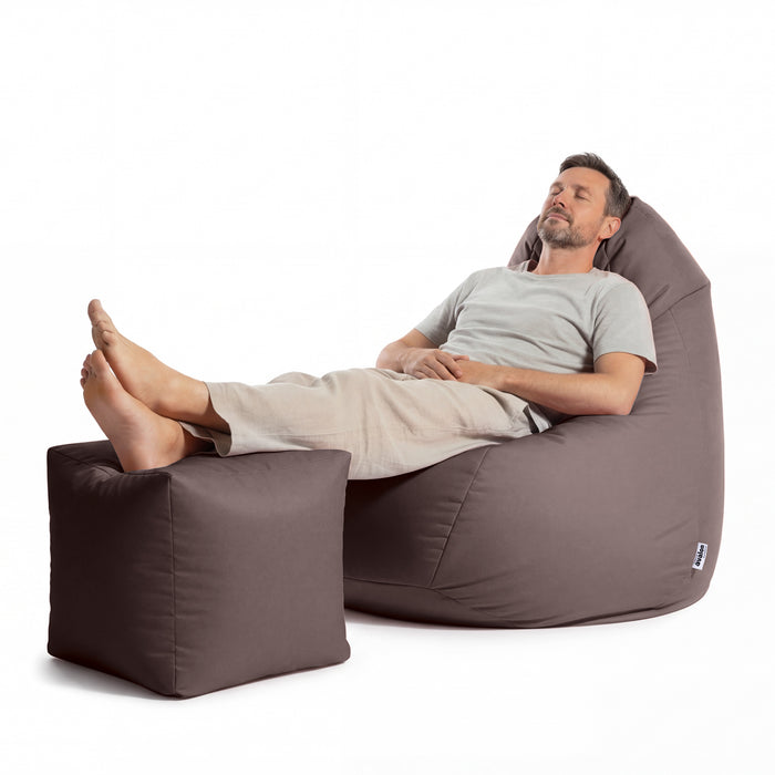 Pouf Poltrona Sacco Grande Sfoderabile con sacca interna BAG XXL Jive in tessuto per interno, Antistrappo, Impermeabile, opzione poggiapiedi - Ø95 x H135 cm