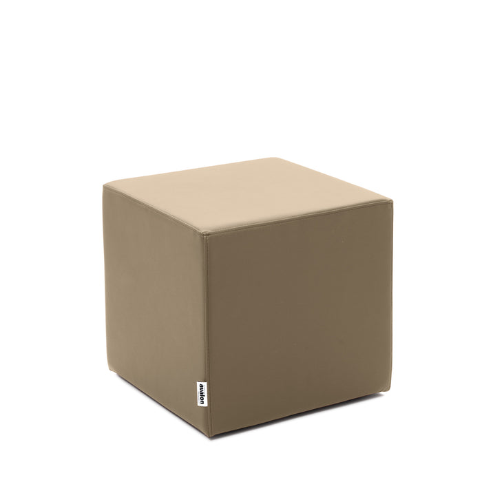 Avalon Jazz Rigid Cube Pouf in Faux Leather for Indoor and Outdoor Use. Dimensions: Width 40 cm X Depth 40 cm X Height 43 cm