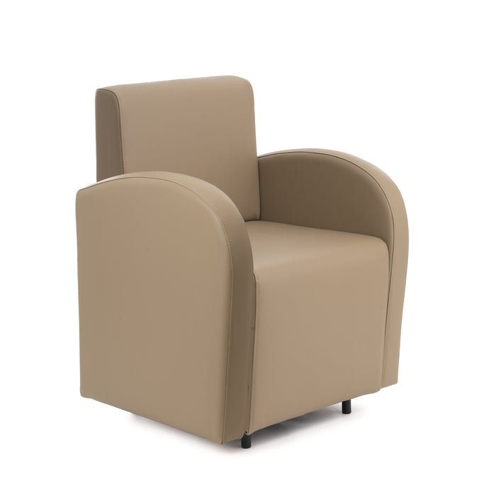 Divanetto Onda 1 posto con braccioli per Locali in ecopelle Ignifugo Mamba Dim 66x62xH88