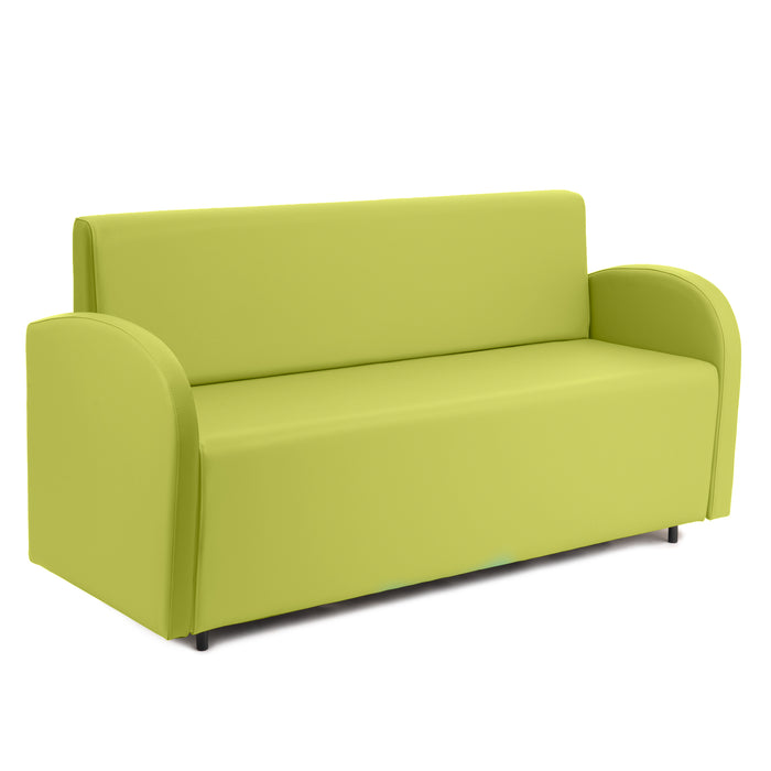 Divanetto Onda 3 posti con Braccioli per Locali in ecopelle Ignifugo Mamba Dim 166x62xH88