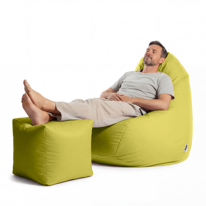 Pouf Poltrona Sacco Grande Sfoderabile con sacca interna BAG XXL Jive in tessuto per interno, Antistrappo, Impermeabile, opzione poggiapiedi - Ø95 x H135 cm
