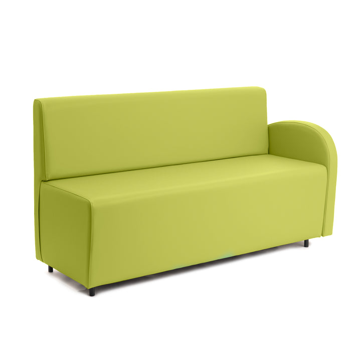 Divanetto Onda 3 posti con Bracciolo sx per Locali in ecopelle Ignifugo Mamba Dim 158x62xH88
