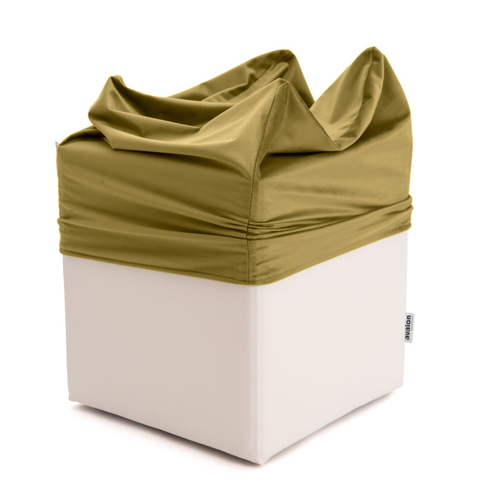 Pouf Cubo Rigido Sfoderabile 40x40 cm in Ecopelle Antimacchia o Velluto Avalon – Design Moderno Made in Italy