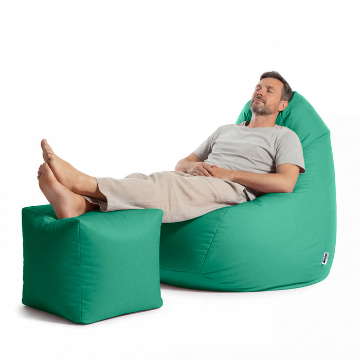 Pouf Poltrona Sacco Grande Sfoderabile con sacca interna BAG XXL Jive in tessuto per interno, Antistrappo, Impermeabile, opzione poggiapiedi - Ø95 x H135 cm