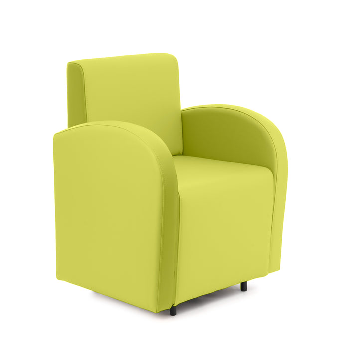 Divanetto Onda 1 posto con braccioli per Locali in ecopelle Ignifugo Mamba Dim 66x62xH88