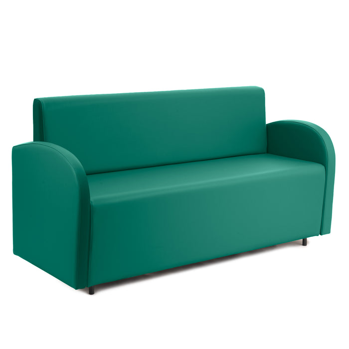 Divanetto Onda 3 posti con Braccioli per Locali in ecopelle Ignifugo Mamba Dim 166x62xH88