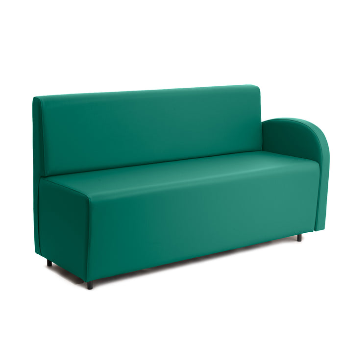 Divanetto Onda 3 posti con Bracciolo sx per Locali in ecopelle Ignifugo Mamba Dim 158x62xH88