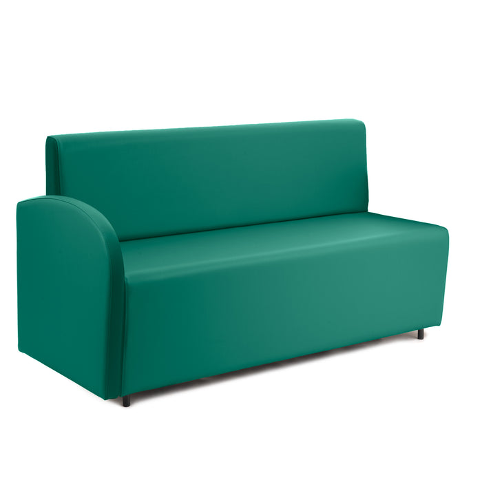 Divanetto Onda 3 posti con Bracciolo dx per Locali in ecopelle Ignifugo Mamba Dim 158x62xH88