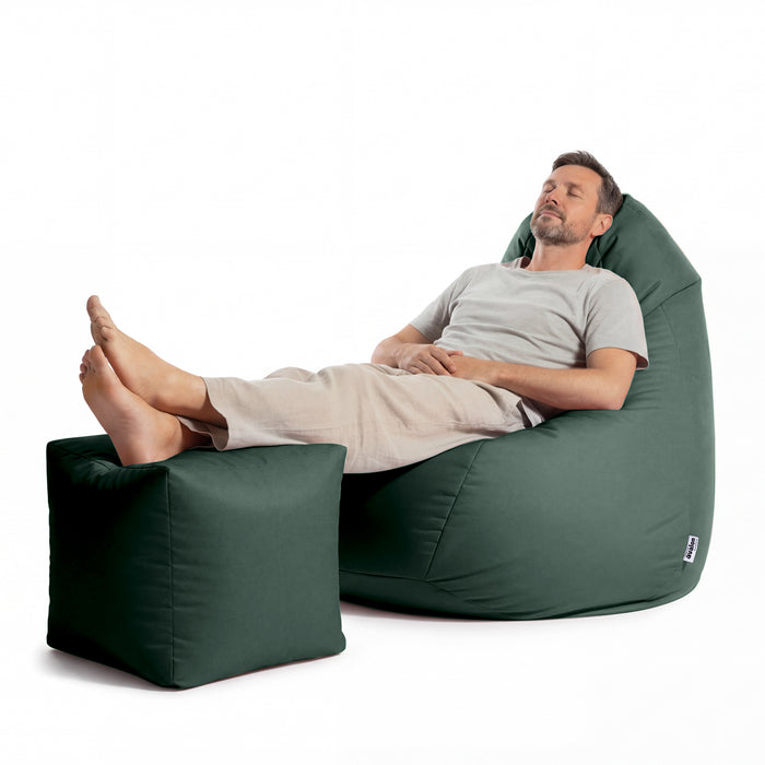 Pouf Poltrona Sacco Grande Sfoderabile con sacca interna BAG XXL Jive in tessuto per interno, Antistrappo, Impermeabile, opzione poggiapiedi - Ø95 x H135 cm