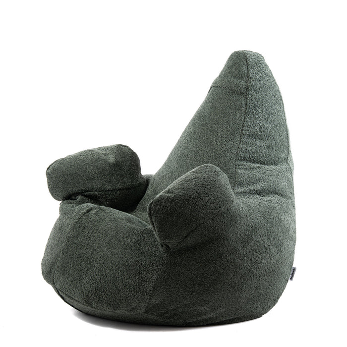 Pouf Poltrona Sacco Super Gigante XXL Ploof Avalon in tessuto Bouclè per interno dim. Ø105 x H115 cm