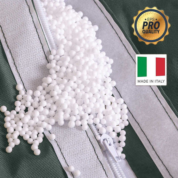 Pouf poltrona sacco con braccioli Ploof, Avalon in tessuto poliestere Jive per interno Imbottito. Dim: Ø85 x H90 cm