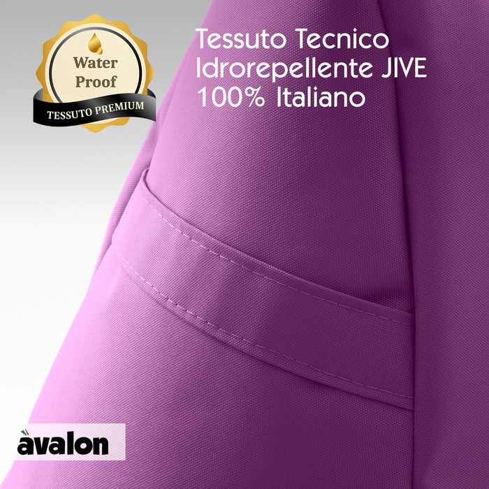 Pouf poltrona sacco con braccioli Ploof, Avalon in tessuto poliestere Jive per interno Imbottito. Dim: Ø85 x H90 cm