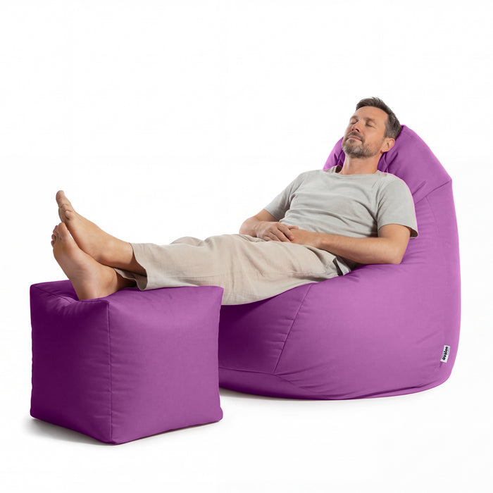 Pouf Poltrona Sacco Grande Sfoderabile con sacca interna BAG XXL Jive in tessuto per interno, Antistrappo, Impermeabile, opzione poggiapiedi - Ø95 x H135 cm