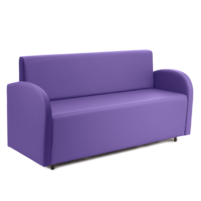 Divanetto Onda 3 posti con Braccioli per Locali in ecopelle Ignifugo Mamba Dim 166x62xH88