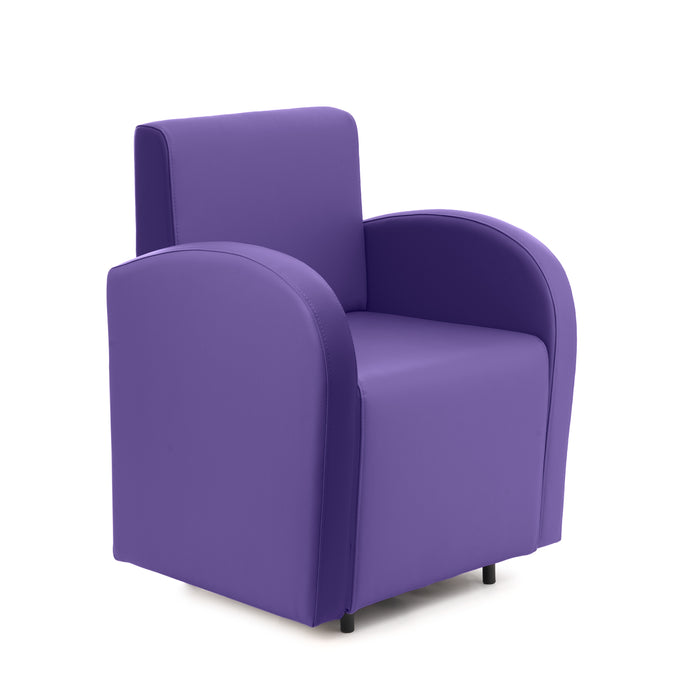 Divanetto Onda 1 posto con braccioli per Locali in ecopelle Ignifugo Mamba Dim 66x62xH88