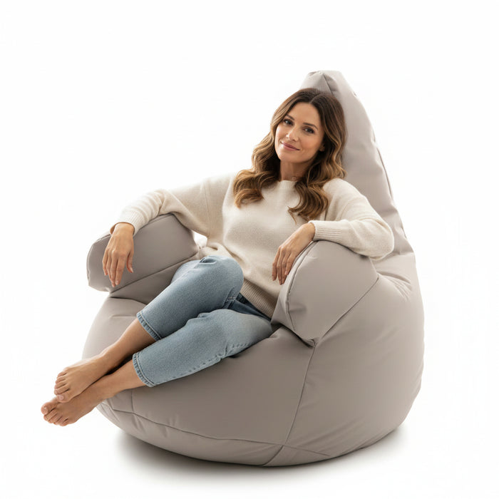 Pouf poltrona sacco Gigante XL con braccioli Ploof, sfoderabile con sacca interna, Avalon in tessuto poliestere Jive per interno Imbottito, Antistrappo, Impermeabile Dim: Ø95 x H105 cm
