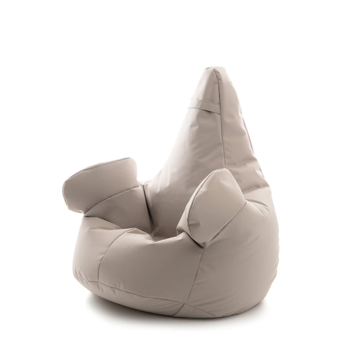 Pouf poltrona sacco Grande con braccioli Ploof, sfoderabile con sacca interna, Avalon in tessuto poliestere Jive per interno Imbottito, Antistrappo, Impermeabile Dim: Ø85 x H90 cm