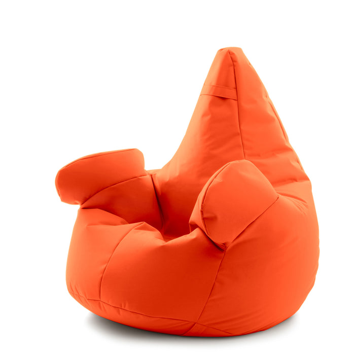 Pouf poltrona sacco Super Gigante XXL con braccioli Ploof, sfoderabile con sacca interna, Avalon in tessuto poliestere Samba per esterno Imbottito, Antistrappo, Impermeabile Dim: Ø105 x H115 cm