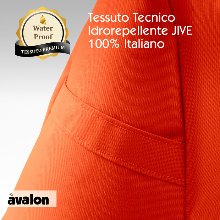 Pouf poltrona sacco con braccioli Ploof, Avalon in tessuto poliestere Jive per interno Imbottito. Dim: Ø85 x H90 cm