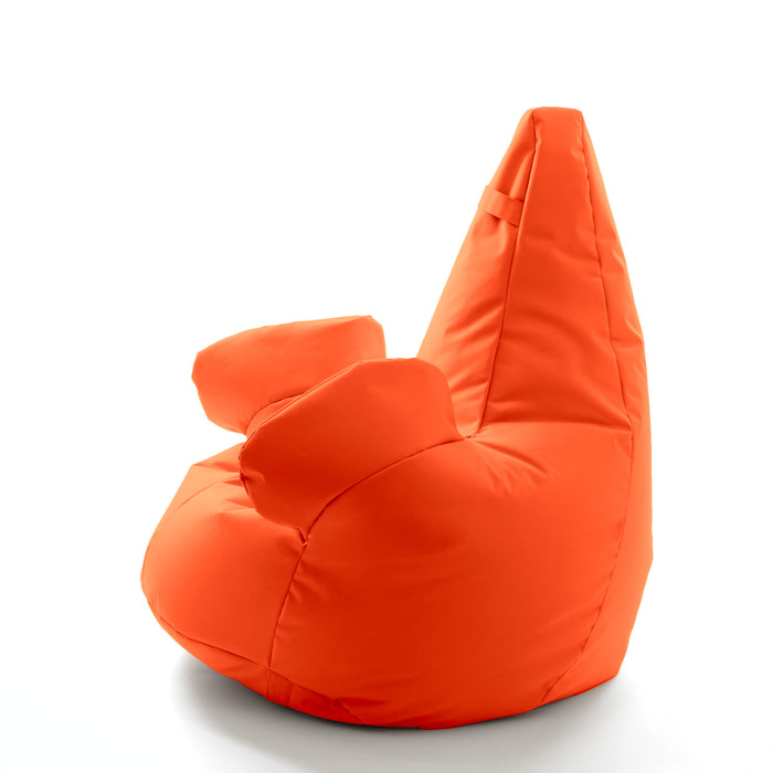 Pouf poltrona sacco con braccioli Ploof, Avalon in tessuto poliestere Jive per interno Imbottito. Dim: Ø85 x H90 cm