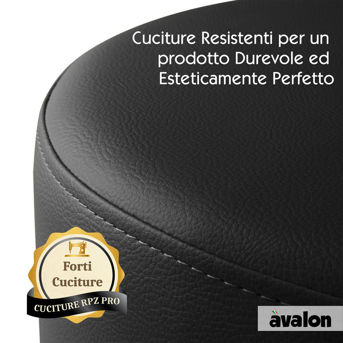 Avalon Rigid Cylinder Pouf Faux Leather Jazz for Indoor and Outdoor Dim: Ø40 cm X H43 cm