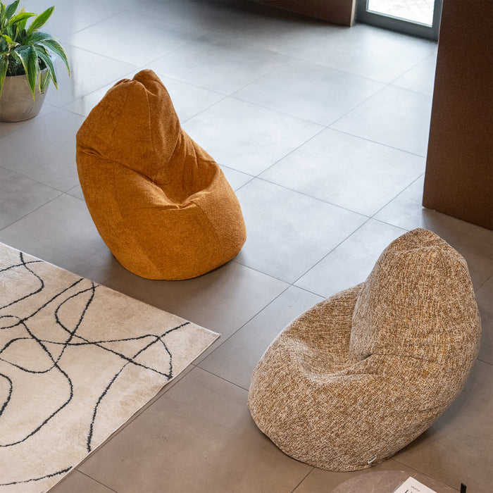 Pouf Poltrona Sacco Grande BAG L Avalon in tessuto Bouclè per interno dim. 80 x 125 cm