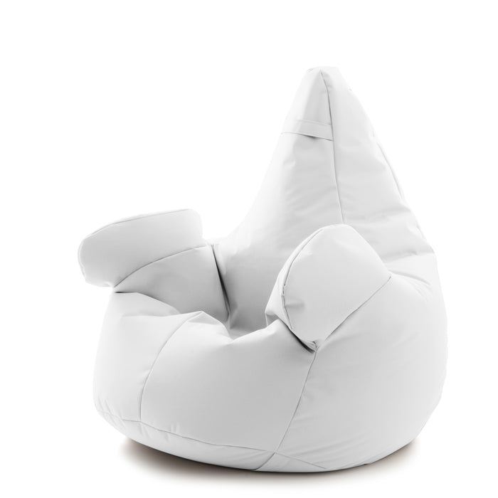 Pouf poltrona sacco Super Gigante XXL con braccioli Ploof, sfoderabile con sacca interna, Avalon in tessuto poliestere Samba per esterno Imbottito, Antistrappo, Impermeabile Dim: Ø105 x H115 cm
