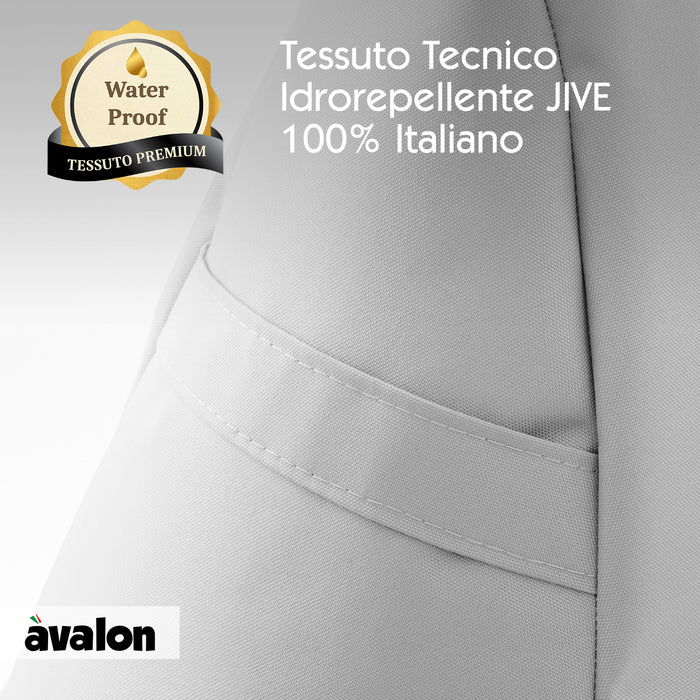 Pouf poltrona sacco con braccioli Ploof, Avalon in tessuto poliestere Jive per interno Imbottito. Dim: Ø85 x H90 cm