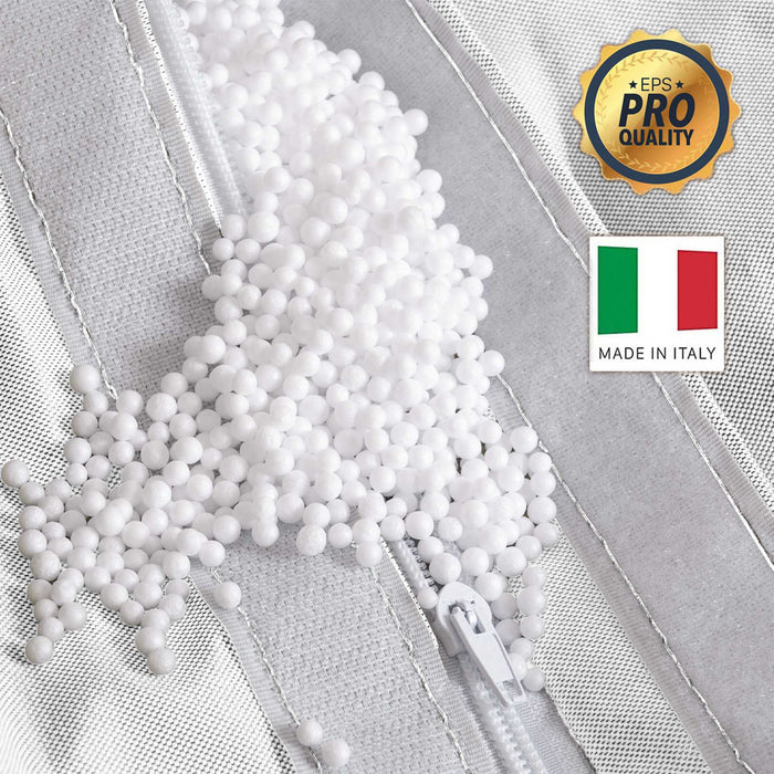 Pouf poltrona sacco con braccioli Ploof, Avalon in tessuto poliestere Jive per interno Imbottito. Dim: Ø85 x H90 cm