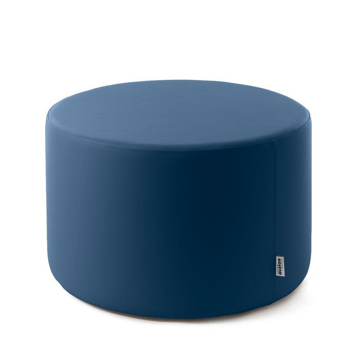 Avalon Rigid Cylinder Pouf Table in Mamba Trendy Faux Leather, Class 1-IM, Fire Retardant, for Indoor and Outdoor Use. Dimensions: Ø70 cm X H40 cm 