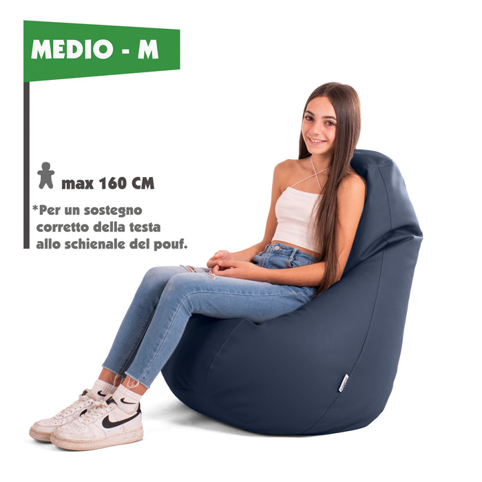 Puf Sillón Saco para niño BAG M Polipiel Jazz dim. 68x107cm