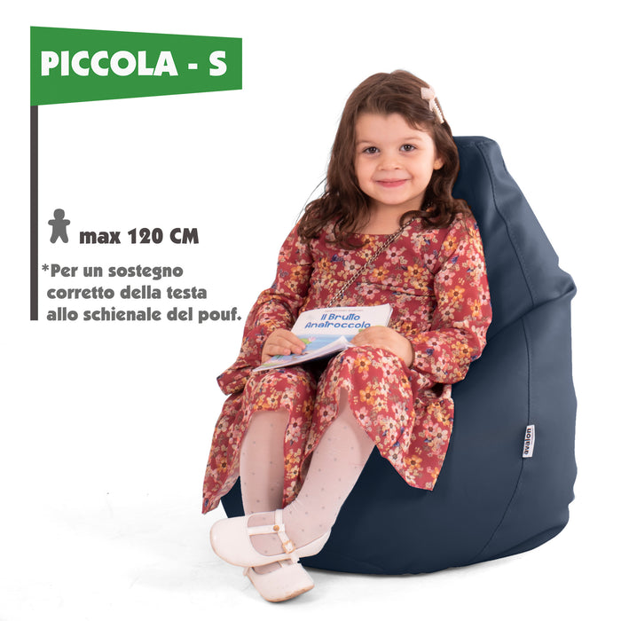Puf Sillón Sacco para niños BAG Polipiel Jazz dim. 56x56x76 cm - 100 Litros Made in Italy