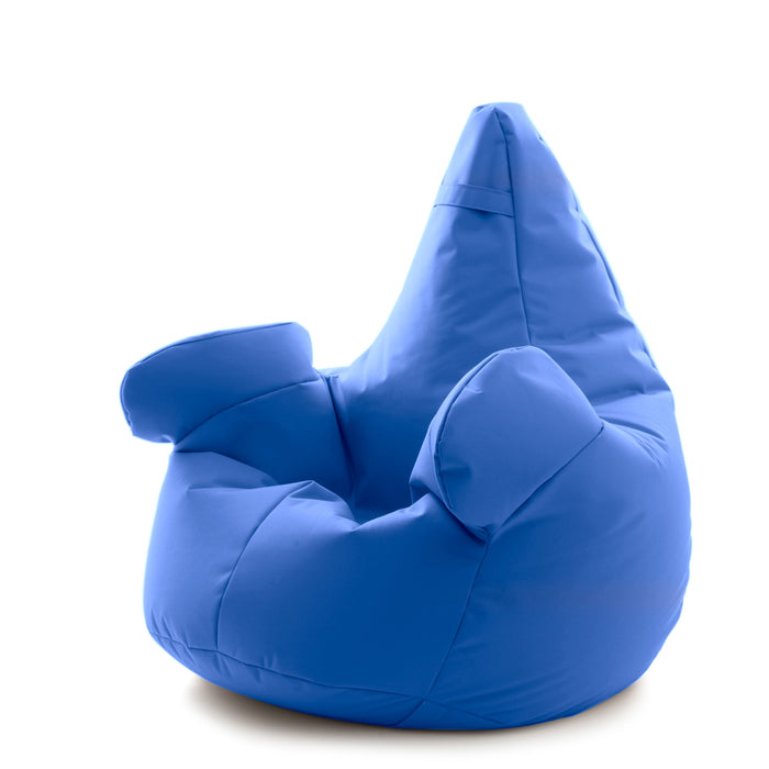 Pouf poltrona sacco Super Gigante XXL con braccioli Ploof, sfoderabile con sacca interna, Avalon in tessuto poliestere Samba per esterno Imbottito, Antistrappo, Impermeabile Dim: Ø105 x H115 cm
