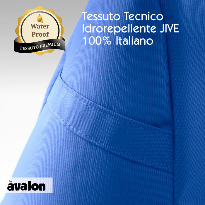 Pouf poltrona sacco con braccioli Ploof, Avalon in tessuto poliestere Jive per interno Imbottito. Dim: Ø85 x H90 cm