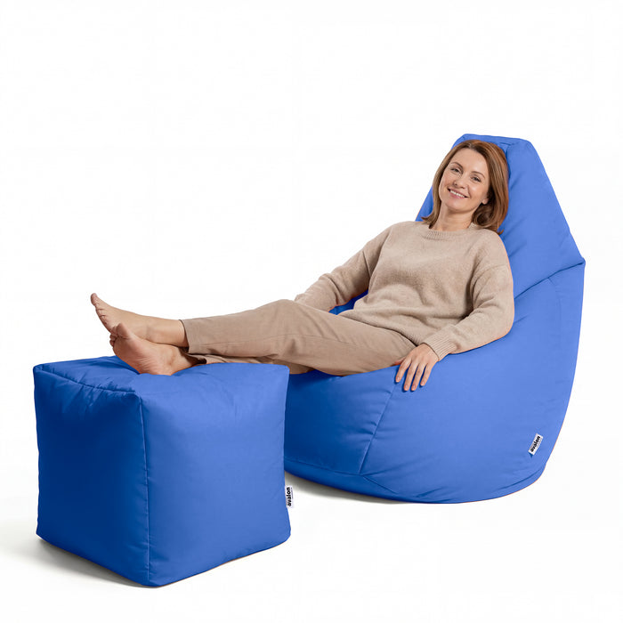 Puff Sillón Bean Bag Grande BAG L Jive en tela para uso interior dim. 80 x 125 centímetros