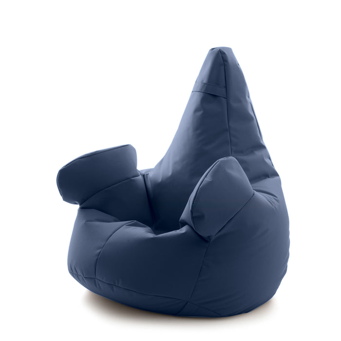 Pouf poltrona sacco con braccioli Ploof, Avalon in tessuto poliestere Jive per interno Imbottito. Dim: Ø85 x H90 cm