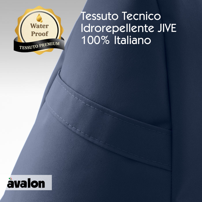 Pouf poltrona sacco con braccioli Ploof, Avalon in tessuto poliestere Jive per interno Imbottito. Dim: Ø85 x H90 cm