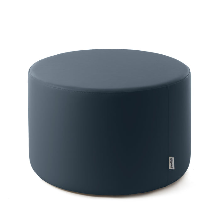 Avalon Rigid Cylinder Pouf Table in Mamba Trendy Faux Leather, Class 1-IM, Fire Retardant, for Indoor and Outdoor Use. Dimensions: Ø70 cm X H40 cm 
