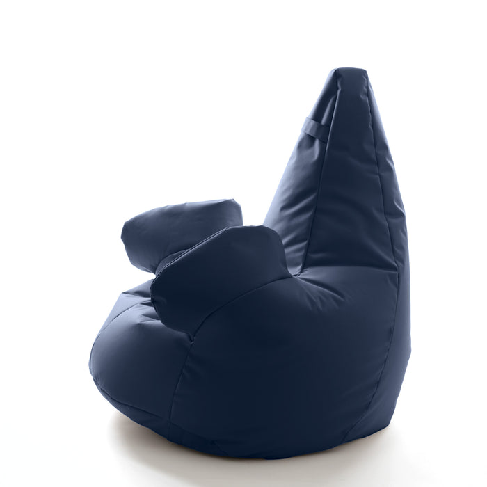 Pouf poltrona sacco con braccioli Ploof, Avalon in tessuto poliestere Jive per interno Imbottito. Dim: Ø85 x H90 cm