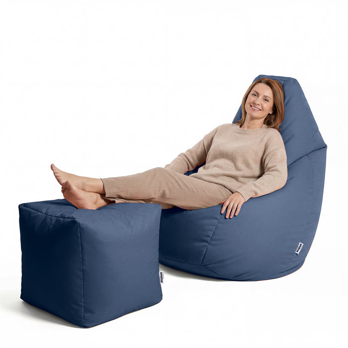 Puff Sillón Bean Bag Grande BAG L Jive en tela para uso interior dim. 80 x 125 centímetros