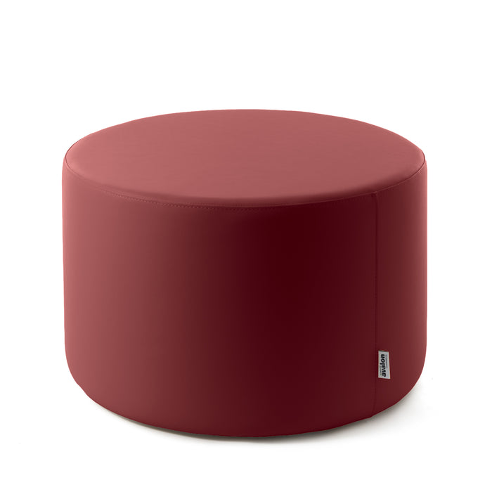 Avalon Rigid Cylinder Pouf Table in Mamba Trendy Faux Leather, Class 1-IM, Fire Retardant, for Indoor and Outdoor Use. Dimensions: Ø70 cm X H40 cm 