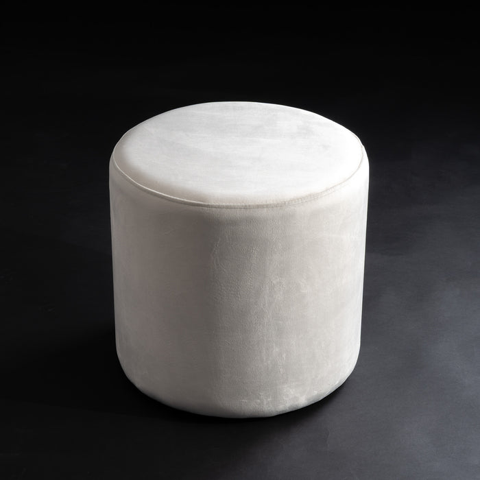 Pouf cilindro rigido in Velluto Premium per Interno. Dim: Ø45 cm X H43 cm