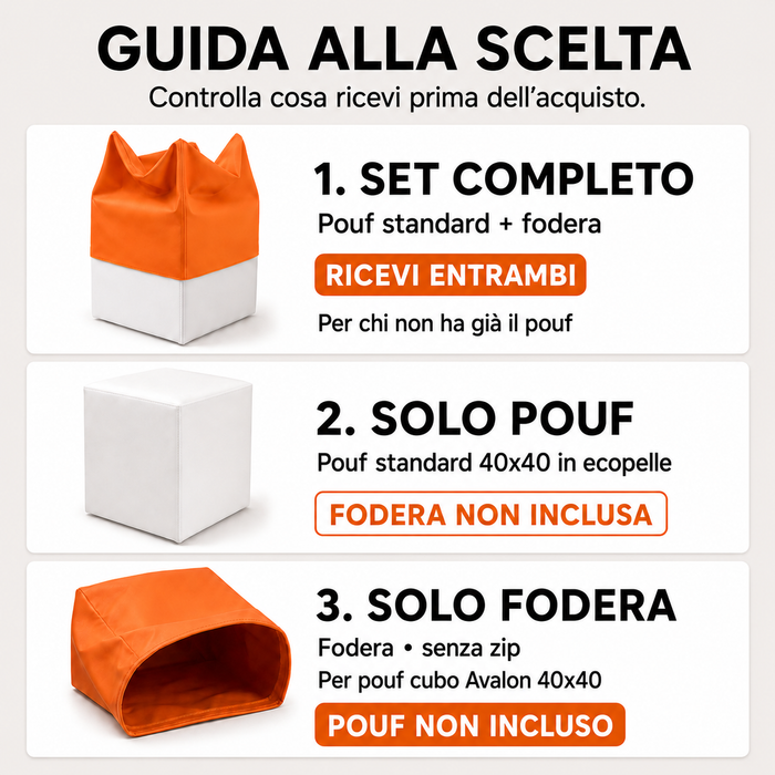 Pouf Cubo Rigido Sfoderabile 40x40 cm – Velluto o Ecopelle Antimacchia